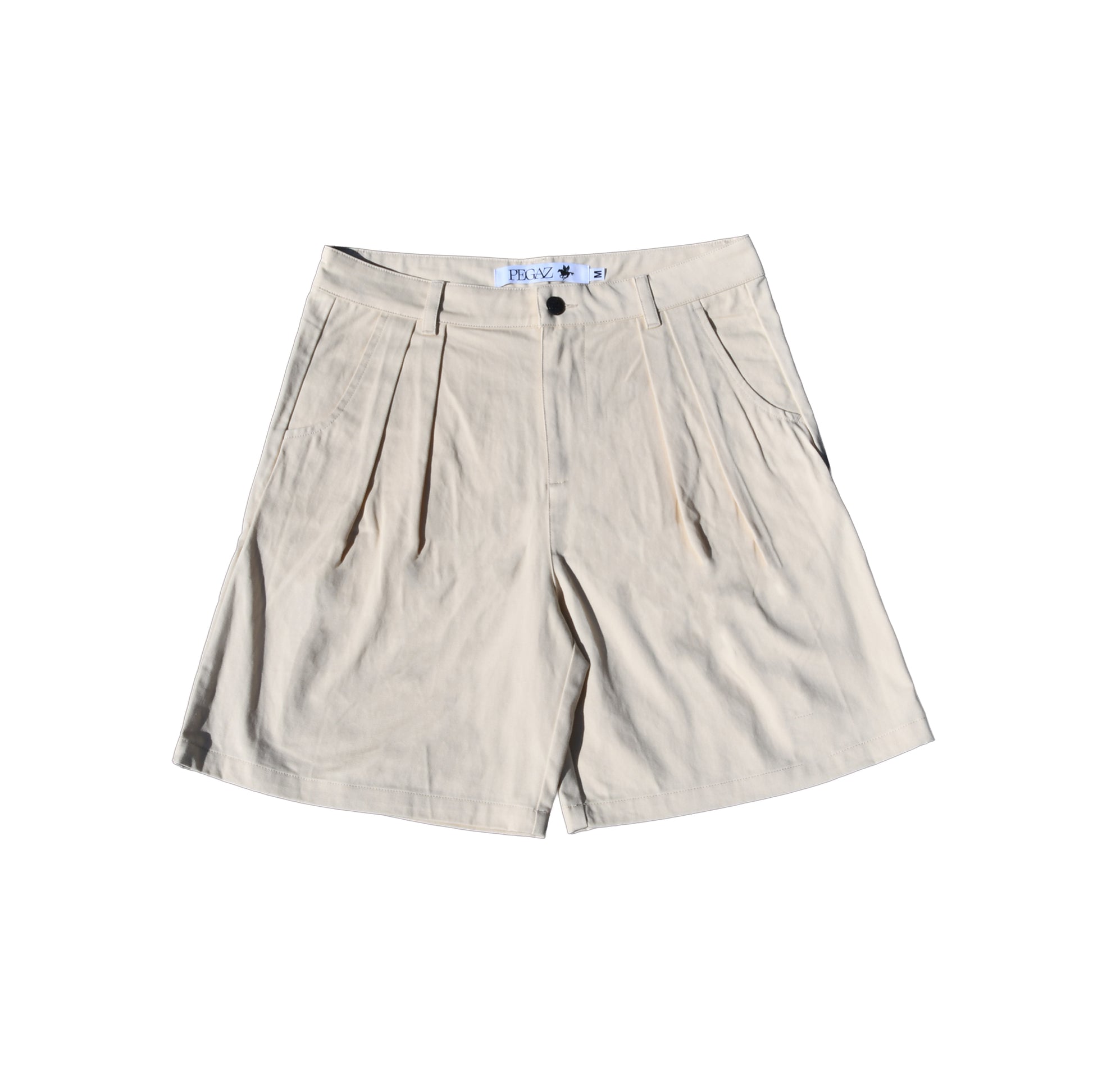 Beige pleated short