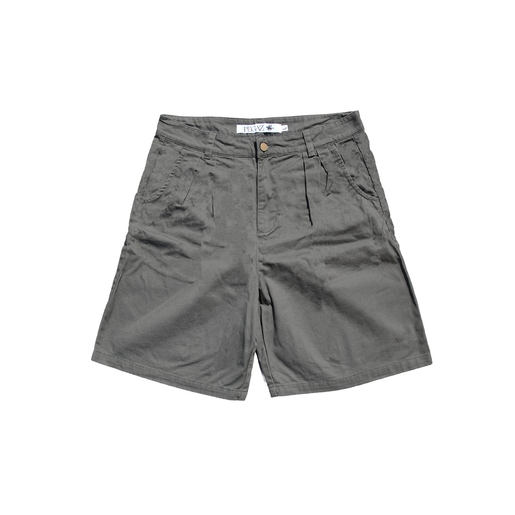 Gray pleated shorts