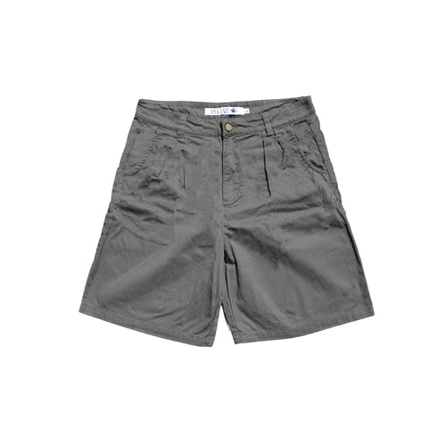 Gray pleated shorts
